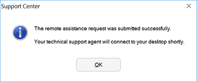 Remote Assistance Request Dialog